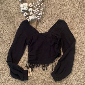 Just Bee Queen 🐝👸 Long Sleeve Fringe Top